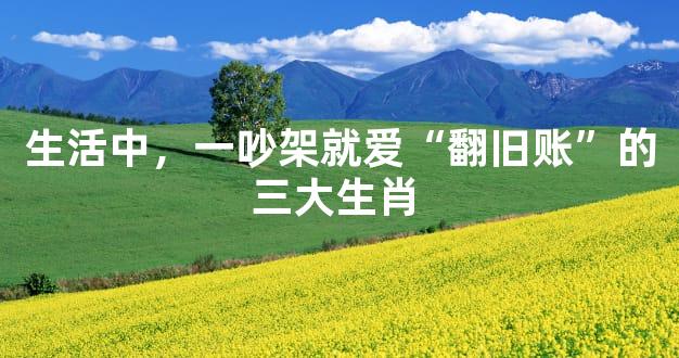 生活中，一吵架就爱“翻旧账”的三大生肖 